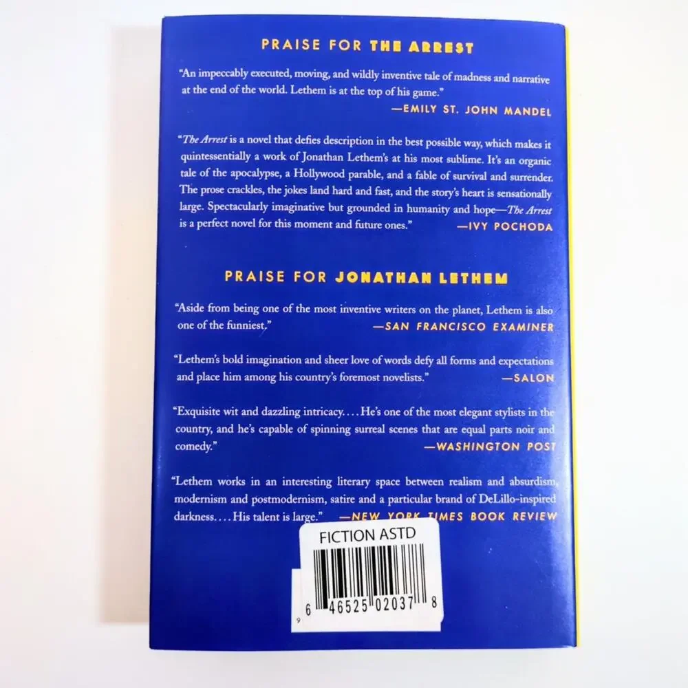 The Arrest Jonathan Lethem 2020 First Edition Sci-Fi Novel HarperCollins New